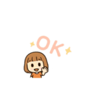 まるこ女の子の日常シンプル（個別スタンプ：3）