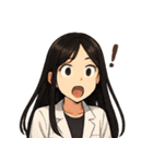 白衣の理系女子 リケジョ（個別スタンプ：6）
