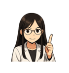 白衣の理系女子 リケジョ（個別スタンプ：11）