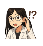 白衣の理系女子 リケジョ（個別スタンプ：13）