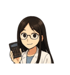 白衣の理系女子 リケジョ（個別スタンプ：14）