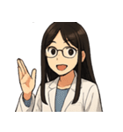 白衣の理系女子 リケジョ（個別スタンプ：16）