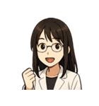 白衣の理系女子 リケジョ（個別スタンプ：35）