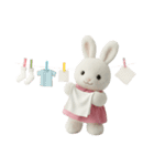 毎日使えるふわふわうさぎのスタンプ（個別スタンプ：18）