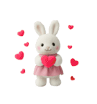 毎日使えるふわふわうさぎのスタンプ（個別スタンプ：25）