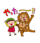ほっかむり花ちゃんと動物たち13 敬語（個別スタンプ：16）