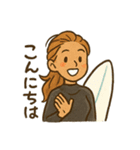女子サーファー毎日使える日常会話スタンプ（個別スタンプ：1）