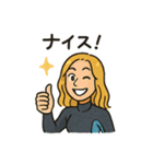 女子サーファー毎日使える日常会話スタンプ（個別スタンプ：16）