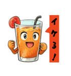 擬人化した食べ物飲み物たちスタンプ（個別スタンプ：2）