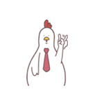 新人のヒヨコさんとニワトリパイセン（個別スタンプ：7）