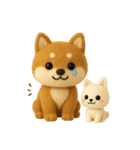 かわいい犬たち 秋 柴犬 フエルト（個別スタンプ：27）