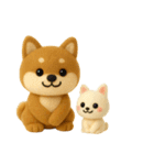 かわいい犬たち 秋 柴犬 フエルト（個別スタンプ：28）