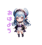 夜に咲くミステリアスガール（個別スタンプ：5）