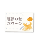 書き込める♥秋のコーギー ポストカード（個別スタンプ：9）