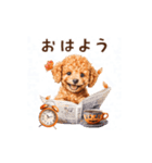 動く♪秋のほっこりトイプードル（個別スタンプ：1）