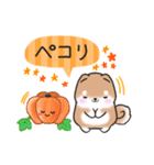【秋】挨拶お返事✴︎まるまる豆柴スタンプ（個別スタンプ：15）