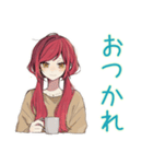 普段着赤髪女子の秋★ゆる毎日（個別スタンプ：3）