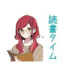 普段着赤髪女子の秋★ゆる毎日（個別スタンプ：9）