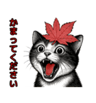 猫の叫び♡秋【日常挨拶】（個別スタンプ：34）
