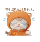 スコティッシュ猫 みかん服 ネガティブ敬語（個別スタンプ：13）