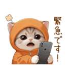 スコティッシュ猫 みかん服 ネガティブ敬語（個別スタンプ：15）