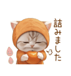 スコティッシュ猫 みかん服 ネガティブ敬語（個別スタンプ：21）