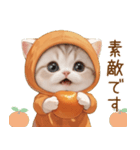 スコティッシュ猫 みかん服 ネガティブ敬語（個別スタンプ：22）