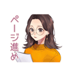 読書好きメガネガール★静かなお返事（個別スタンプ：13）