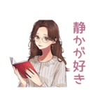 読書好きメガネガール★静かなお返事（個別スタンプ：16）
