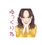 読書好きメガネガール★静かなお返事（個別スタンプ：22）