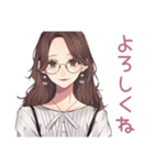 読書好きメガネガール★静かなお返事（個別スタンプ：23）