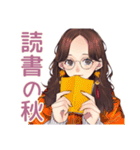 読書好きメガネガール★静かなお返事（個別スタンプ：24）