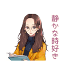 読書好きメガネガール★静かなお返事（個別スタンプ：28）