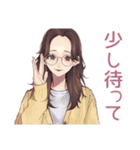 読書好きメガネガール★静かなお返事（個別スタンプ：31）
