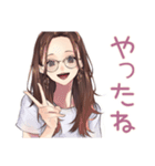 読書好きメガネガール★静かなお返事（個別スタンプ：39）