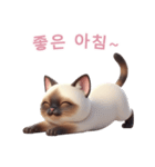 【韓国語】 シャム猫スタンプ 2（個別スタンプ：2）