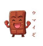 擬人化したスイーツとラーメンのスタンプ（個別スタンプ：1）
