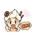 擬人化したスイーツとラーメンのスタンプ（個別スタンプ：34）