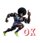 アフロ×陸上（ランナー）2！3Dリアル（個別スタンプ：7）