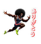 アフロ×陸上（ランナー）2！3Dリアル（個別スタンプ：10）