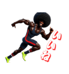 アフロ×陸上（ランナー）2！3Dリアル（個別スタンプ：11）