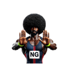 アフロ×陸上（ランナー）2！3Dリアル（個別スタンプ：15）