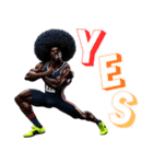 アフロ×陸上（ランナー）2！3Dリアル（個別スタンプ：17）