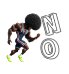 アフロ×陸上（ランナー）2！3Dリアル（個別スタンプ：18）