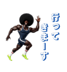 アフロ×陸上（ランナー）2！3Dリアル（個別スタンプ：21）