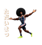 アフロ×陸上（ランナー）2！3Dリアル（個別スタンプ：22）