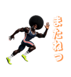 アフロ×陸上（ランナー）2！3Dリアル（個別スタンプ：24）