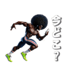 アフロ×陸上（ランナー）2！3Dリアル（個別スタンプ：26）