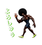 アフロ×陸上（ランナー）2！3Dリアル（個別スタンプ：36）
