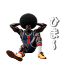 アフロ×陸上（ランナー）2！3Dリアル（個別スタンプ：37）